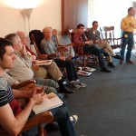 A Planning Session During the Dignity/Washington Retreat; from L to R: Kenneth Dowling, Ray Panas, Maurice LaPierre, Bob Waterman, Mark Hibschman, Allen Rose, David Barutta and Dr. Tom Little.