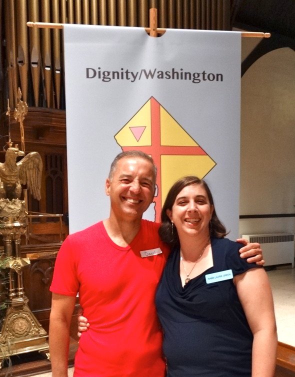 Dan Barutta, President of Dignity/Washington with guest preacher Rabbi Laurie Green on Pentacost Sunday